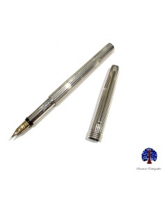 Christian Dior Clásica Plata Pluma Estilográfica